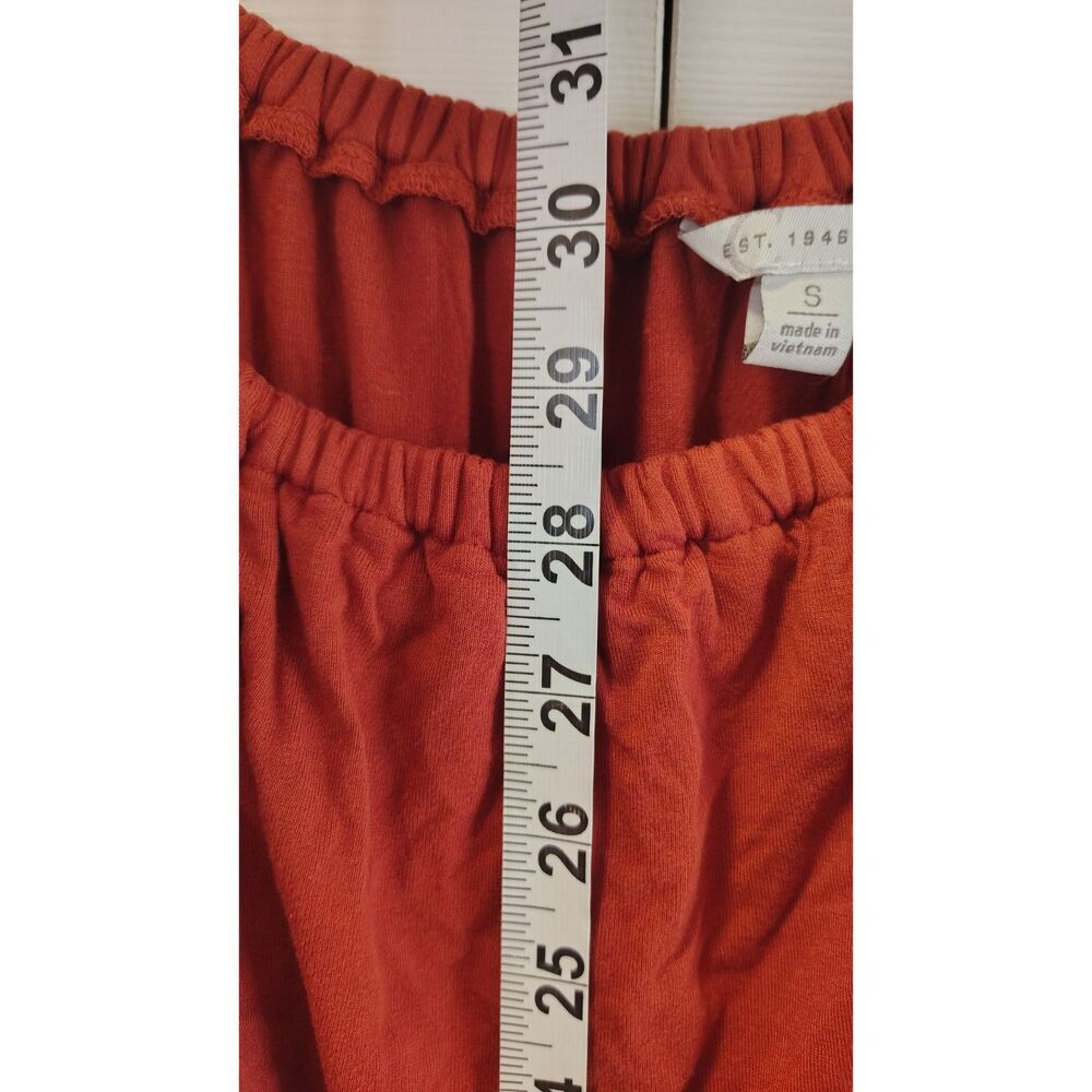 EST. 1946 Rust Orange Off-the-Shoulder Ruffle Romper Small - Picture 6 of 6